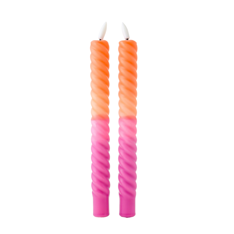 Vela LED en forma de remolino Sunset - Juego de 2