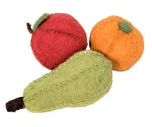 Obst Apfel, Birne, Orange