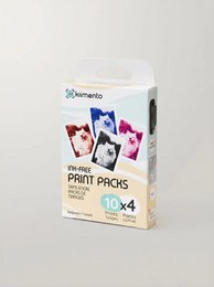 Instant film print pack with 40 prints, colorful cat designs, instant camera compatible sheets.