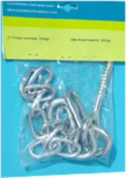 Metal hammock chain attachment with intricate design, suitable for hanging hammocks in outdoor settings.