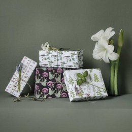 GESCHENKPAPIER - BLOEMEN EN KRUIDEN - RECYCLE 4 VELLEN