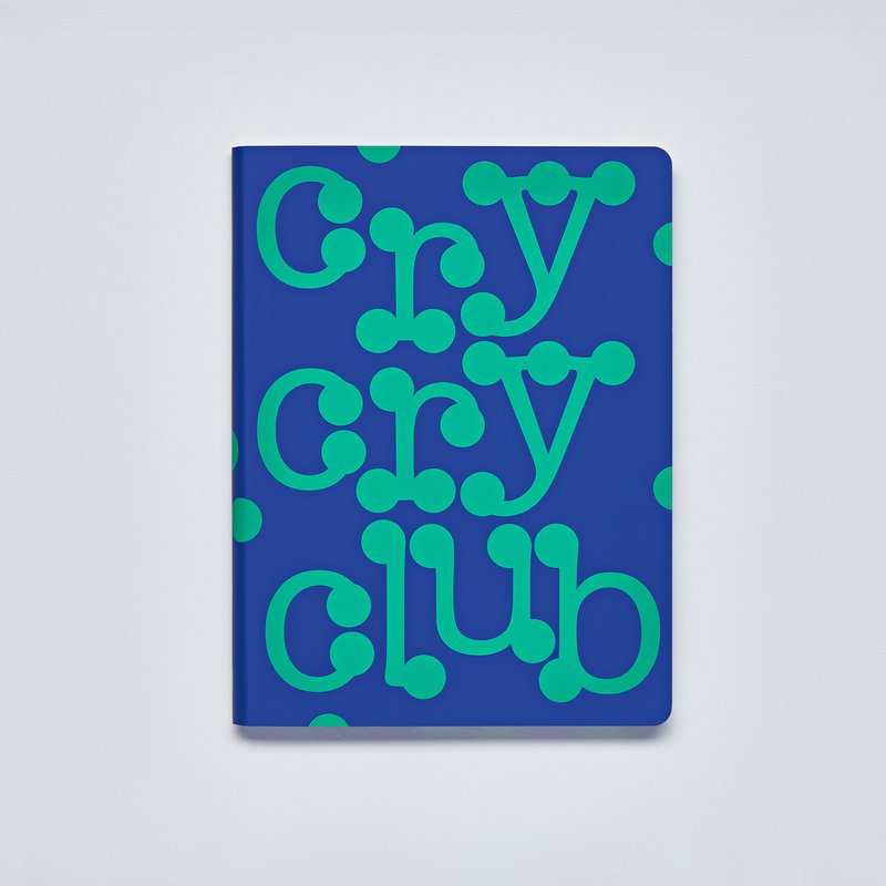 Cry Cry Club - Graphique L | Carnet A5+ | Journal pointillé | Points de 3,5 mm | 256 pages numérotées | Papier Premium 120g | cuir recyclé | produit de manière durable en Allemagne