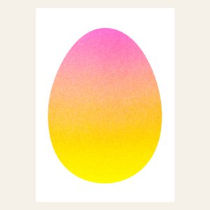 Risographie Postkarte – Osterei Gelb – DIN A6