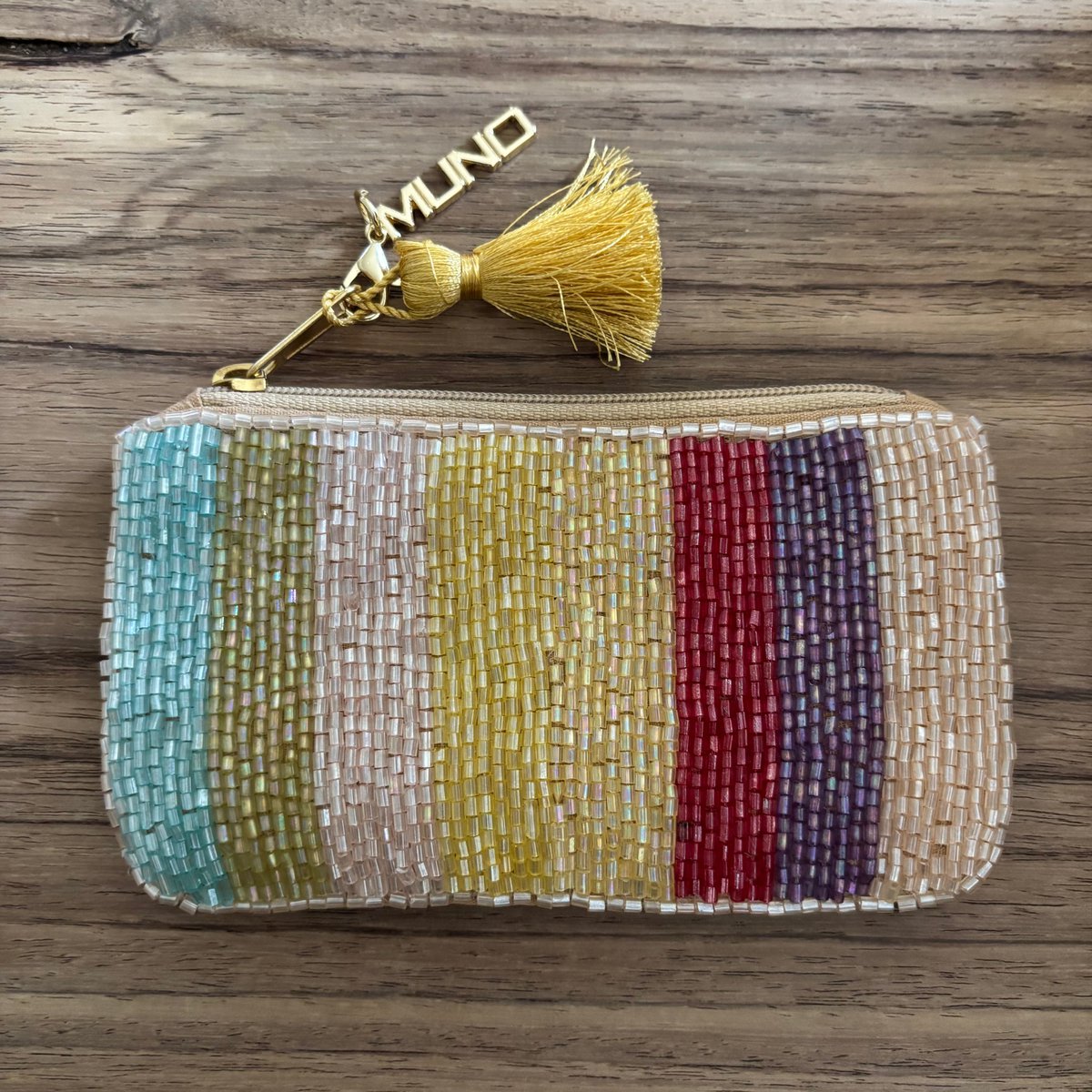 Bolsa arco iris con cuentas hecha a mano * Regalo *
