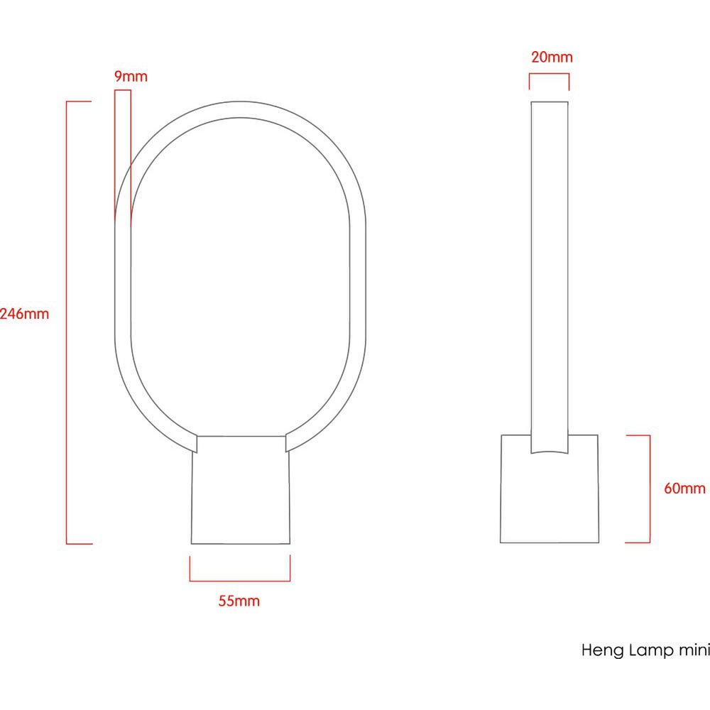 Lampada HENG Balance Ellipse Mini grigio chiaro e scuro