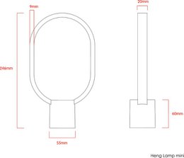 HENG Balance Lampe Ellipse Mini Lys og Mørkegrå