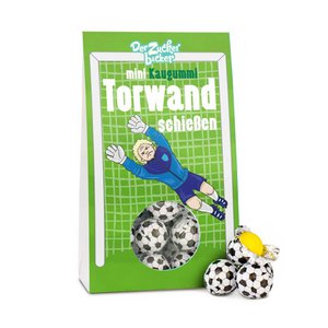 Snackgedeelte van doelmuur schieten kauwgom voetbalcadeau