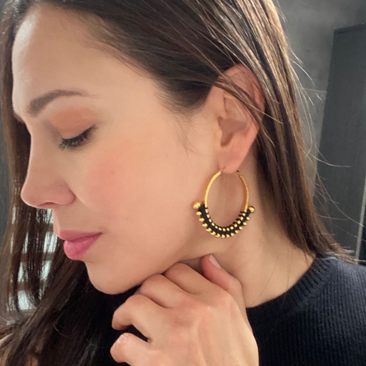 BURITICA colorful golden hoops 