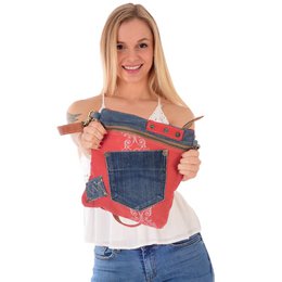 Sunsa dames schoudertas. Schoudertas gemaakt van upcycled jeans en canvas. Handtas vintage retro-stijl. Crossbodytas voor dames.