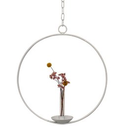 Dekorativ ring med vase/lysholder Ijus rund, hvid