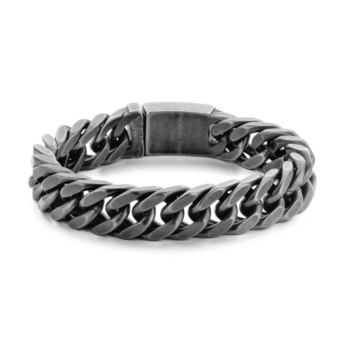 Frank 1967 Steel 7FB-0358 Stahlarmband – 19,5 cm – Silberfarben / Grau