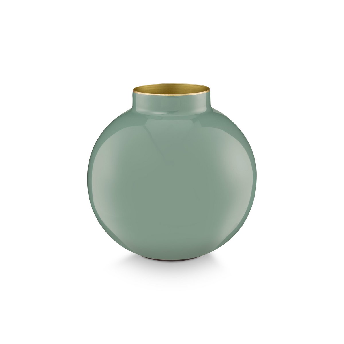 Vase Metal Mid Green 17cm