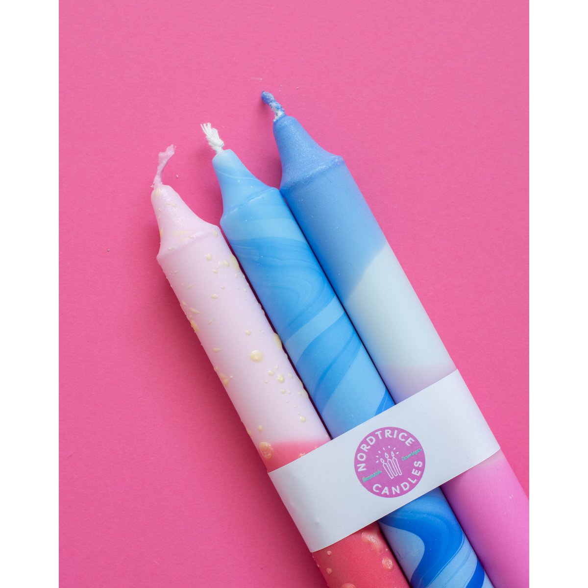 3-pack Taper Candles Summer Blue