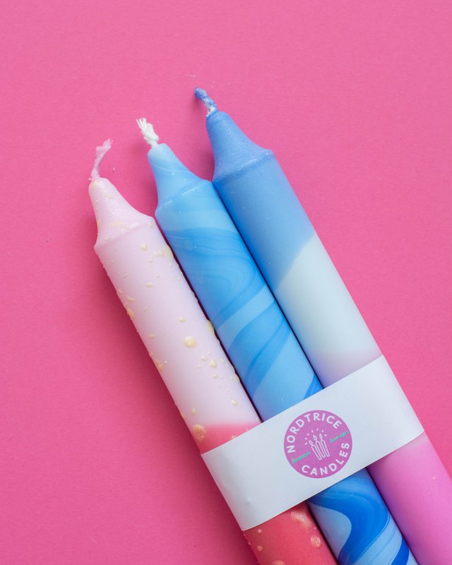 3-Pack-Verjüngungskerzen Sommerblau