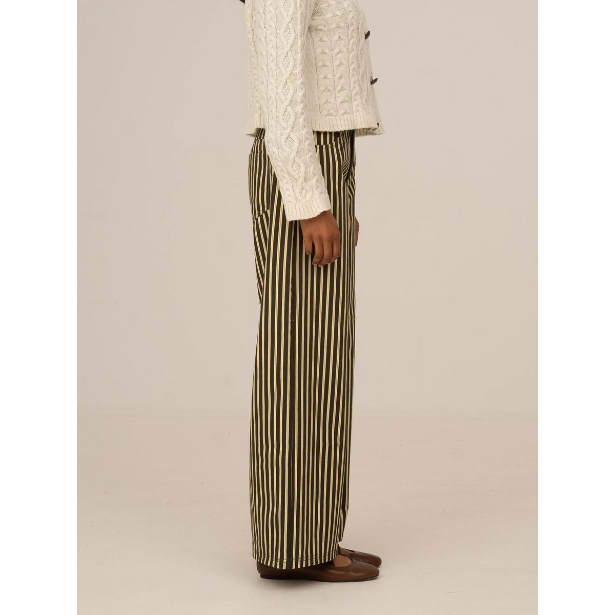 Pebble Striped Green Jeans