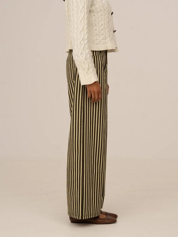 Pebble Striped Green Jeans