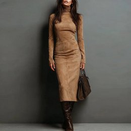 Coltrui met lange mouwen Jurk Mode Sexy nauwsluitende Bodycon Lange jurken Dameskleding