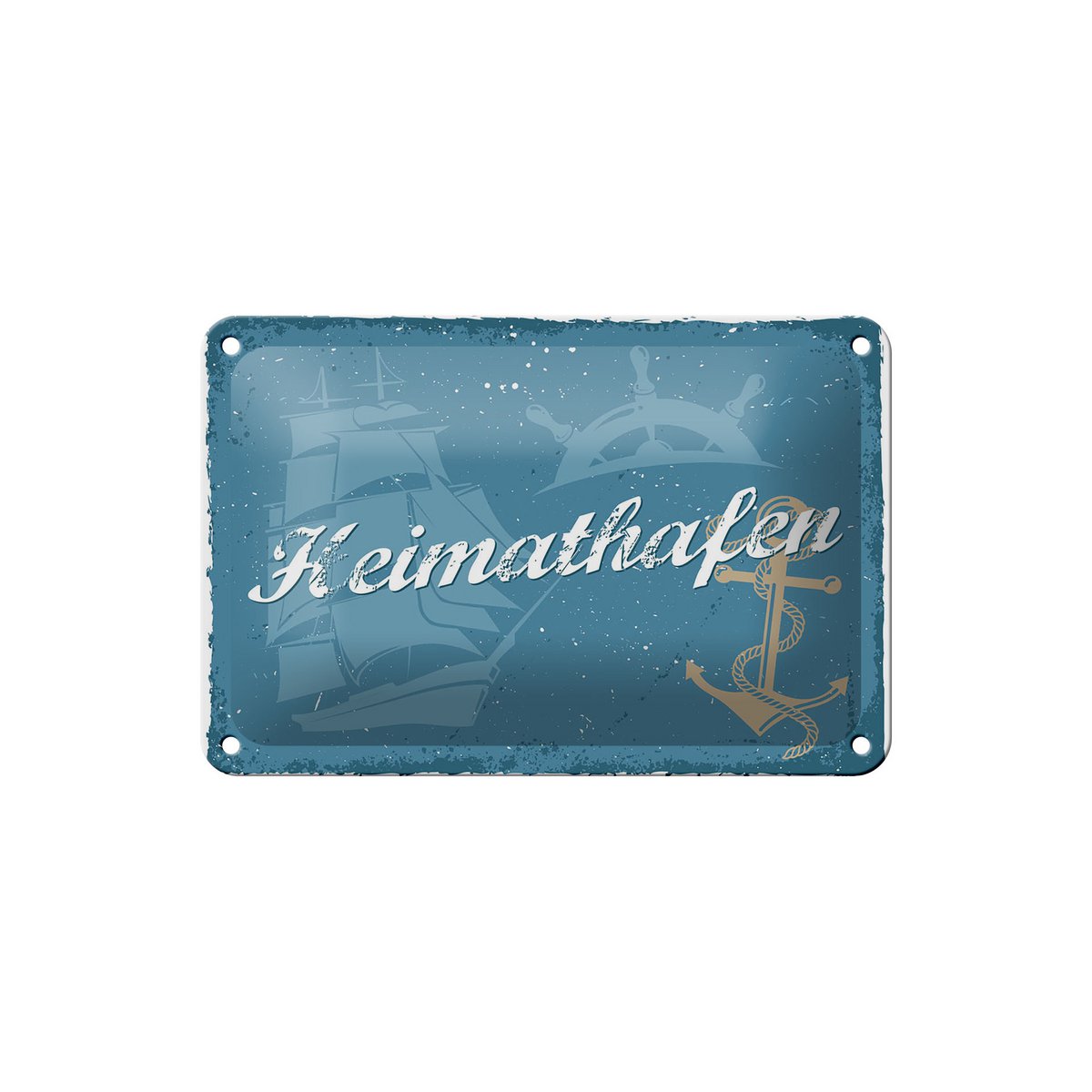 Panneau en étain disant 18x12cm, décoration d'ancre de port d'attache