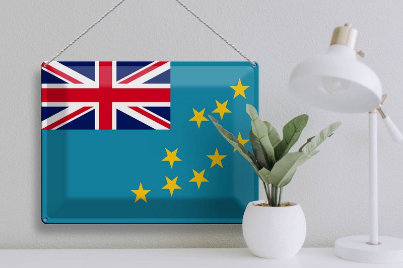 Blechschild Flagge Tuvalu 40x30cm Flag of Tuvalu