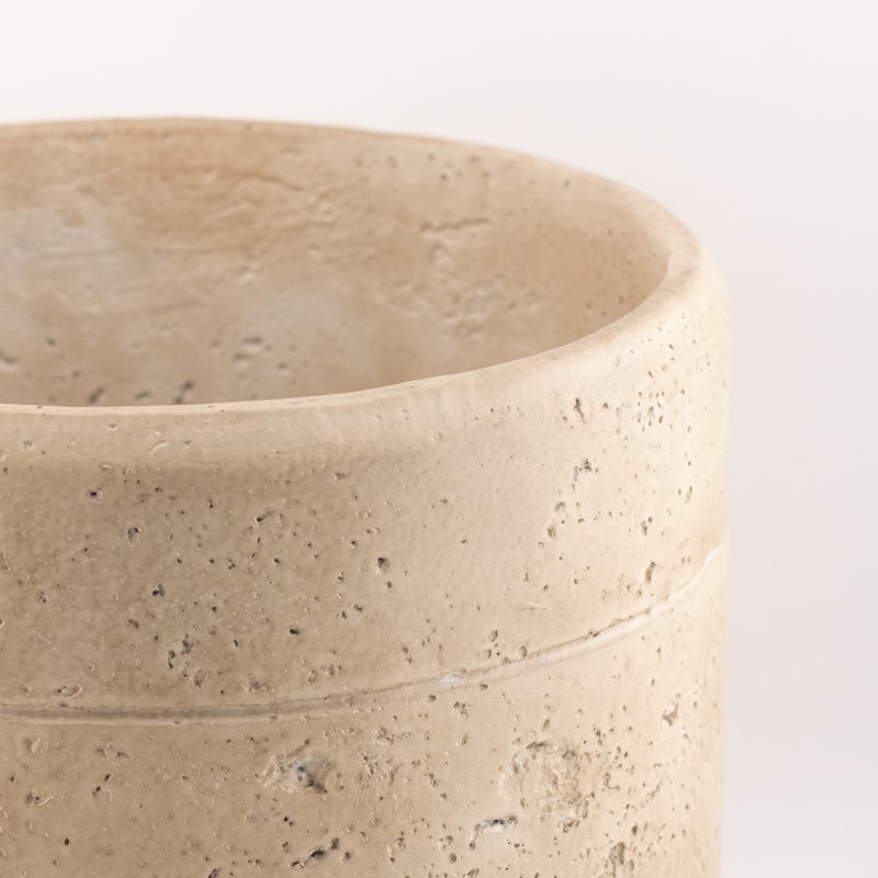 Earthenware flower pot beige L