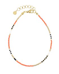 Zartes Perlen-Fußkettchen – Orange