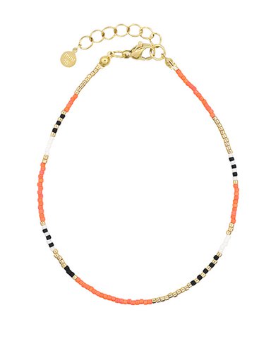 Zartes Perlen-Fußkettchen – Orange