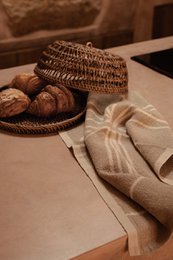 The Linen Palm Tree Kitchen Towel - Natural White - 50x70