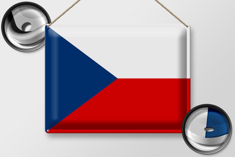 Tin Sign Flag Czech Republic 40x30cm Flag Czech Republic