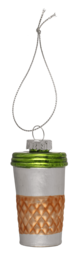 Glass tree decorations, Coffee, set of 3, Coffee