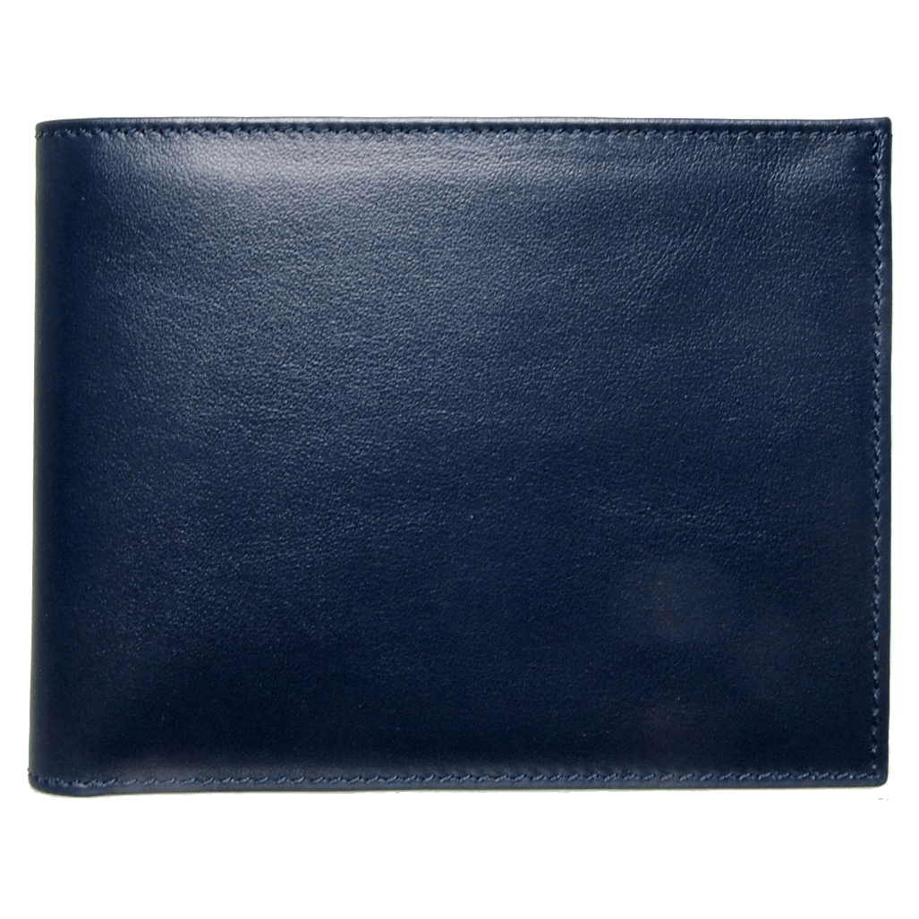 8 Credit Card Buffed Leather Billfold Blue