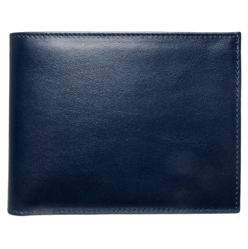 8 Credit Card Buffed Leather Billfold Blue