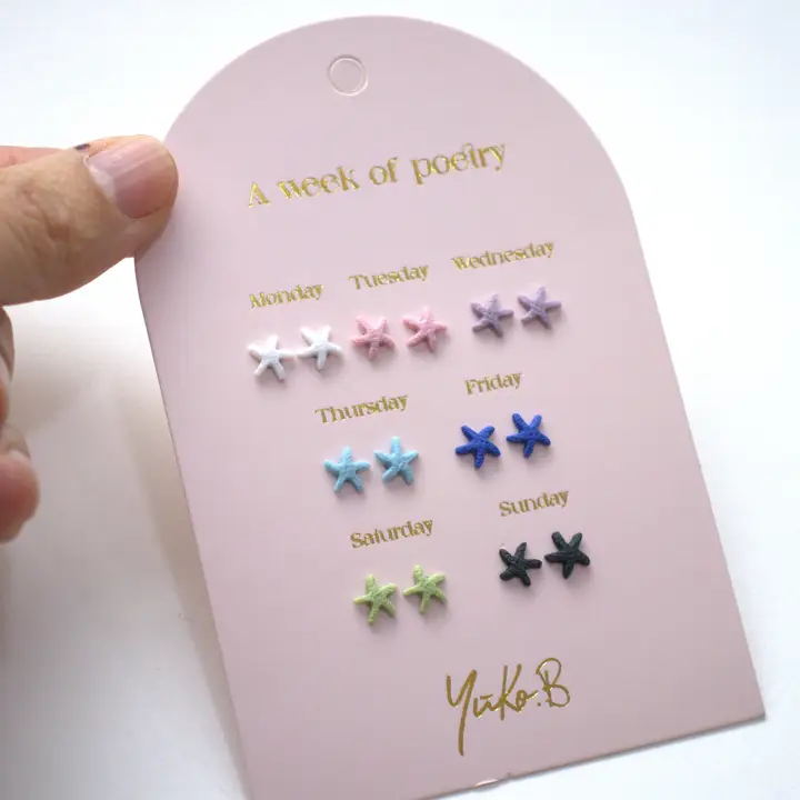 Box of 7 Earrings — Starfish Poetry Week - English