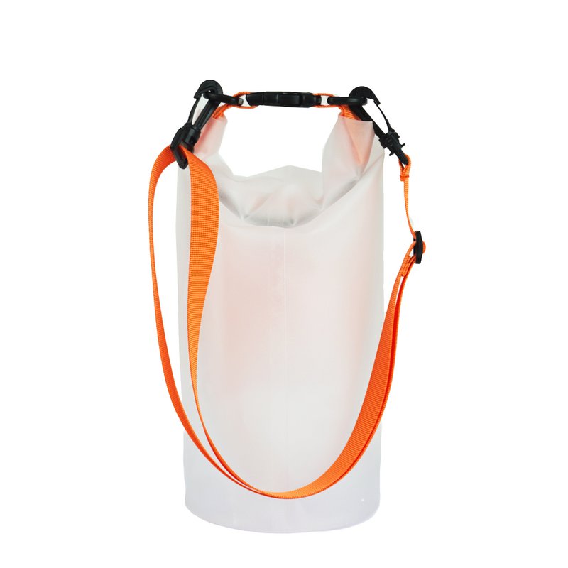 TOWEL TO GO Roll N Go Dry Bag 5L | Wasserdichte transparente Strand-Pool-Surftasche | Orange