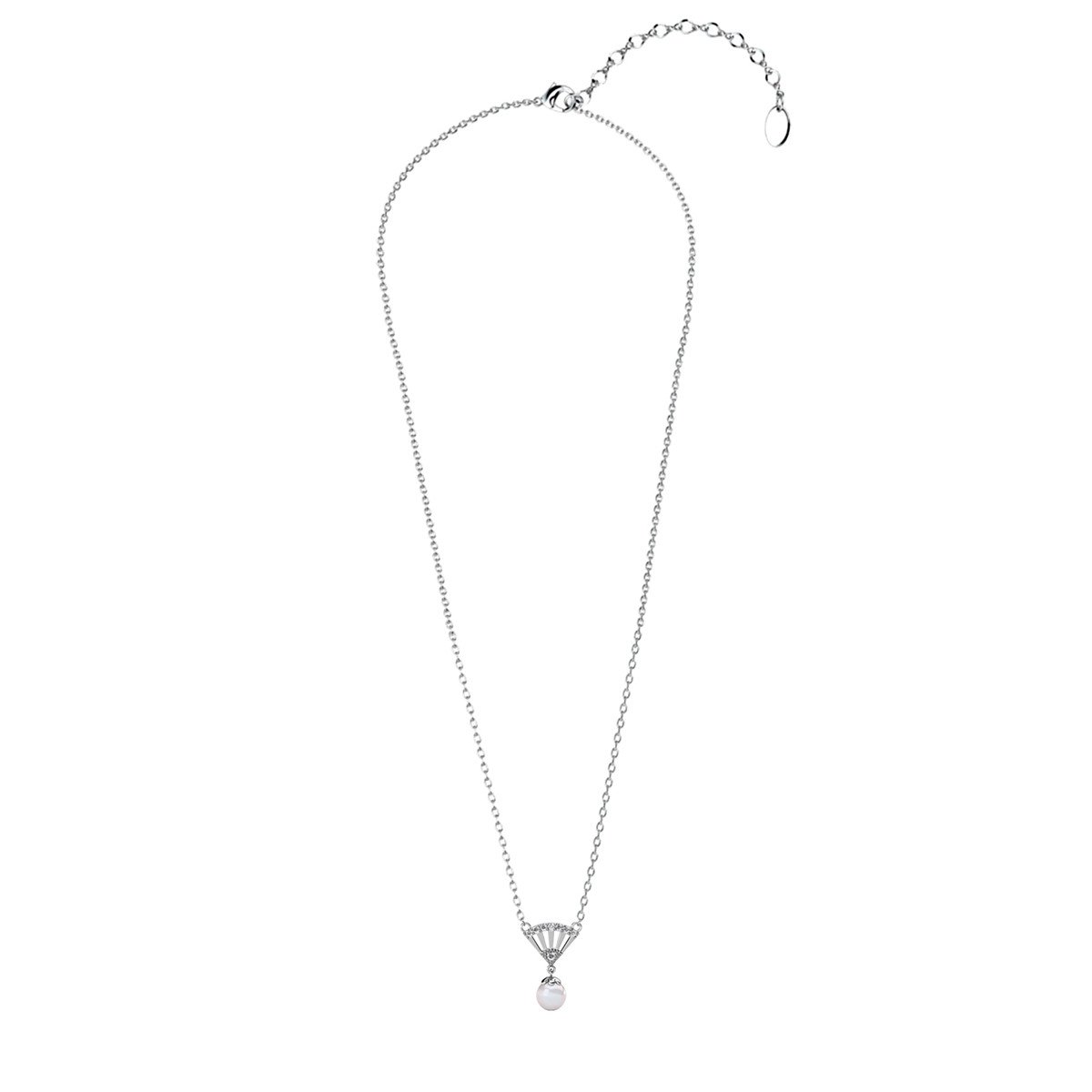 Ingride Pearl Pendants - Silver and Crystal