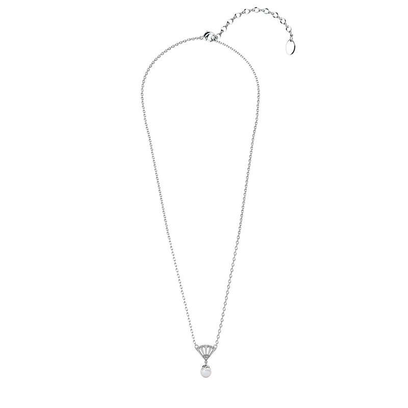 Ingride Pearl Pendants - Silver and Crystal