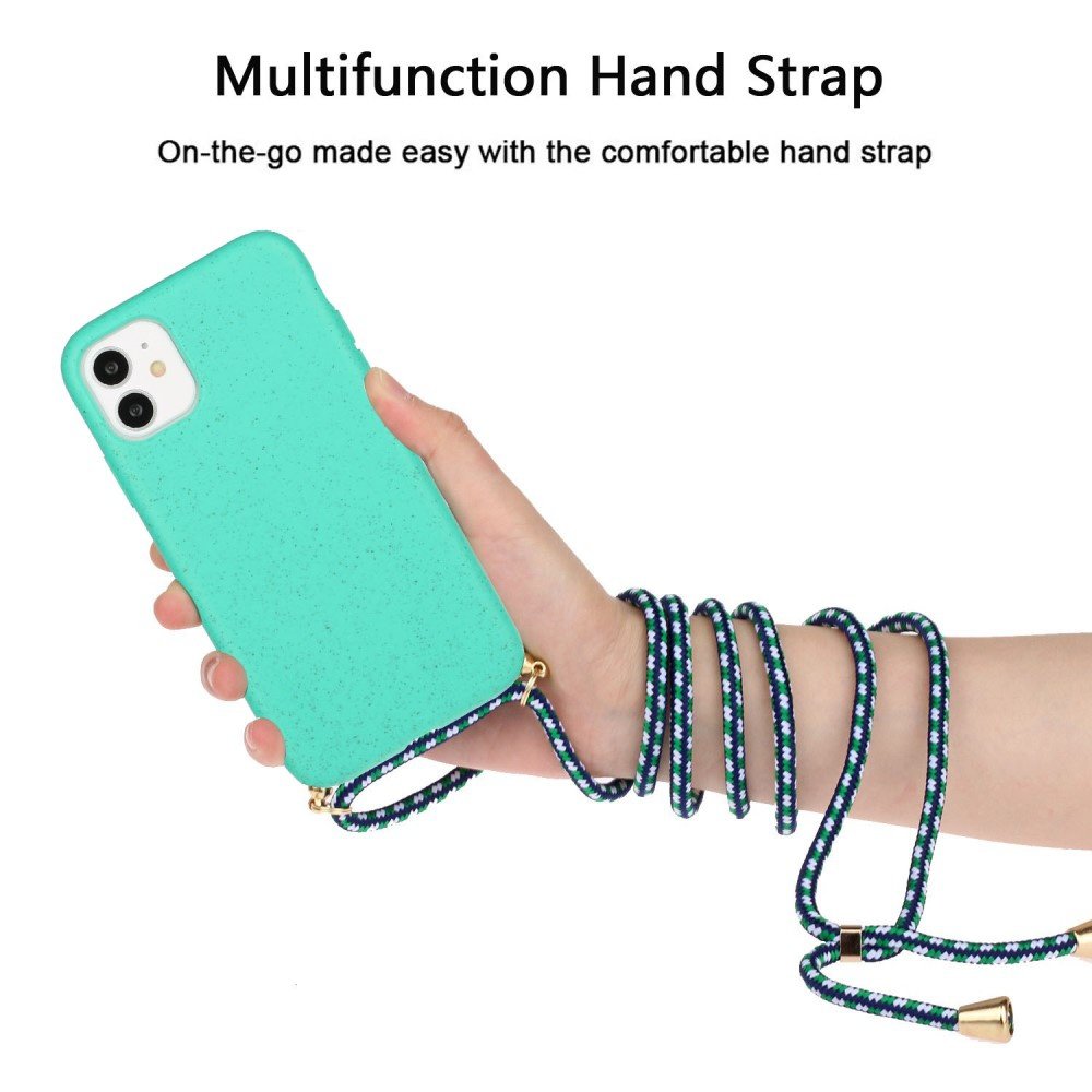Lunso - Bagcover etui med ledning - iPhone 11 - Cyan