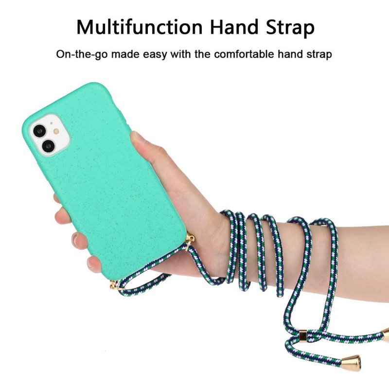 Lunso - Bagcover etui med ledning - iPhone 11 - Cyan
