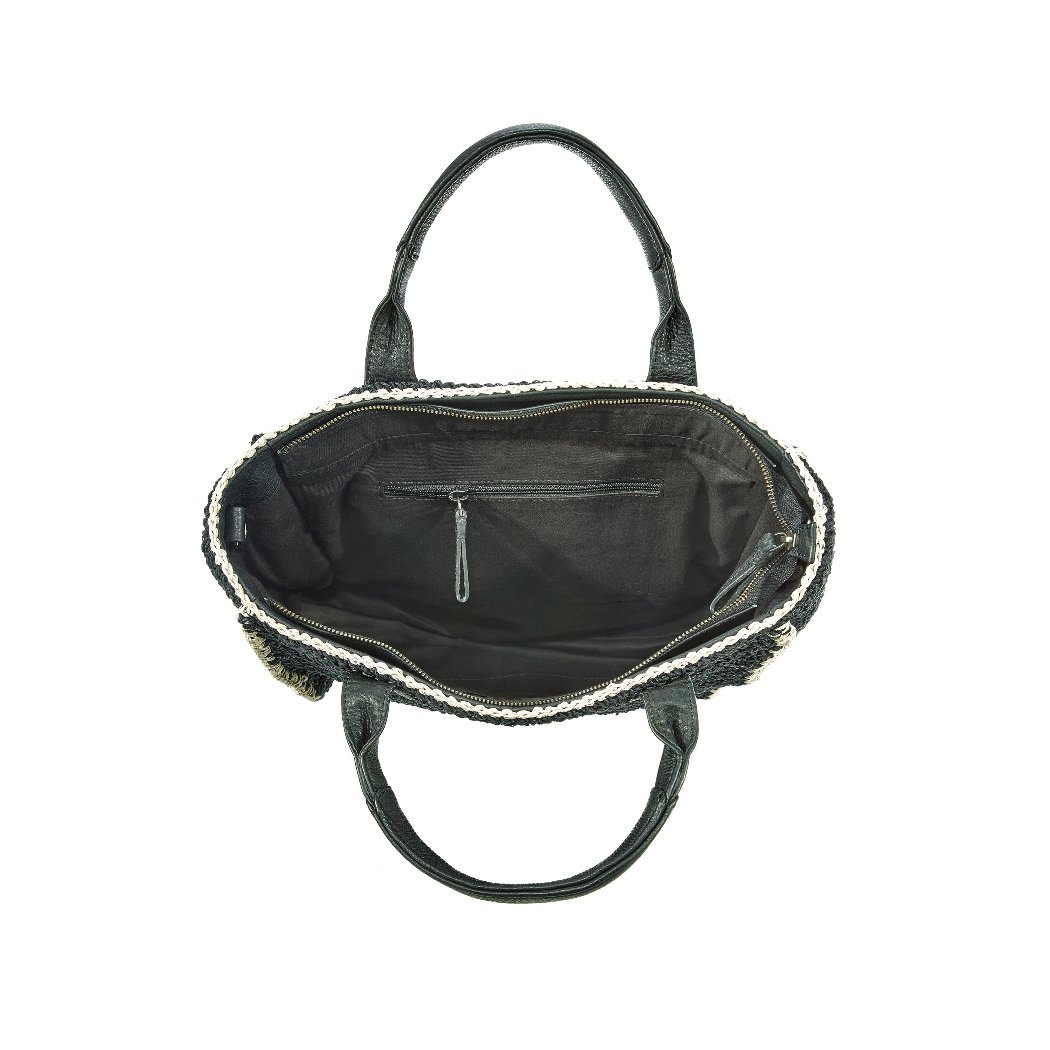SEABREEZE SHOPPER raffiabast zwart