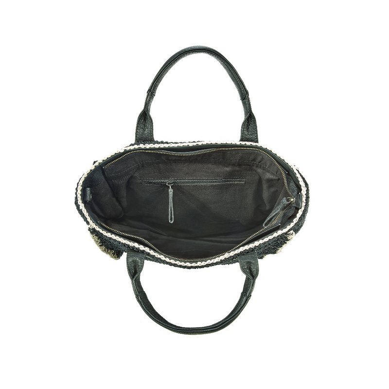 SEABREEZE SHOPPER raphia noir