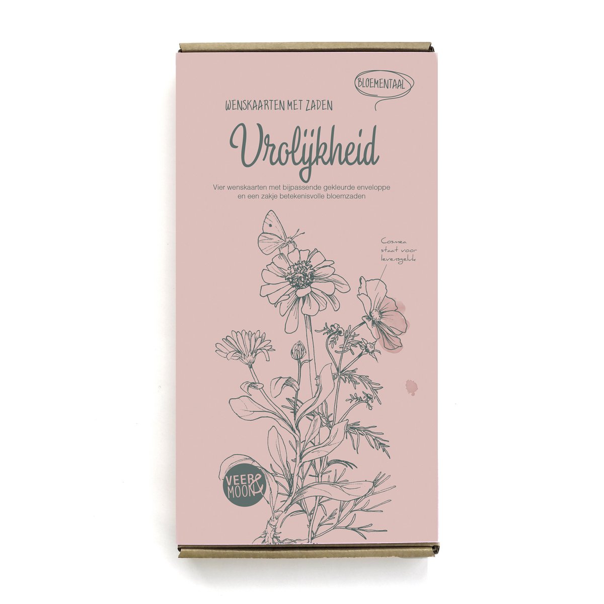 Cadeaubox wenskaarten met zaden 'Vrolijkheid'