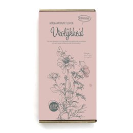 Pink gift box greeting cards with wildflower seeds, botanical floral illustrations, plantable seed cards set.