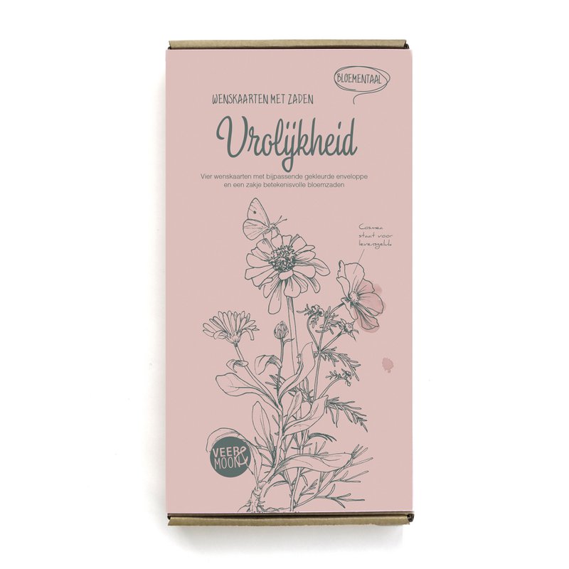 Cadeaubox wenskaarten met zaden 'Vrolijkheid'