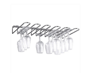 🥂 Wall-Mounted Glass Rack – Stainless Steel