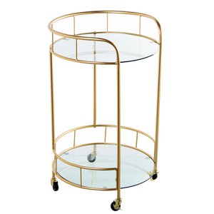 WAITER CABINET GOLDEN METAL/CRYSTAL 2 LEVELS _43X50X77CM LL71916