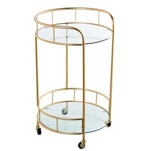 WAITER CABINET GOLDEN METAL/CRYSTAL 2 LEVELS _43X50X77CM LL71916