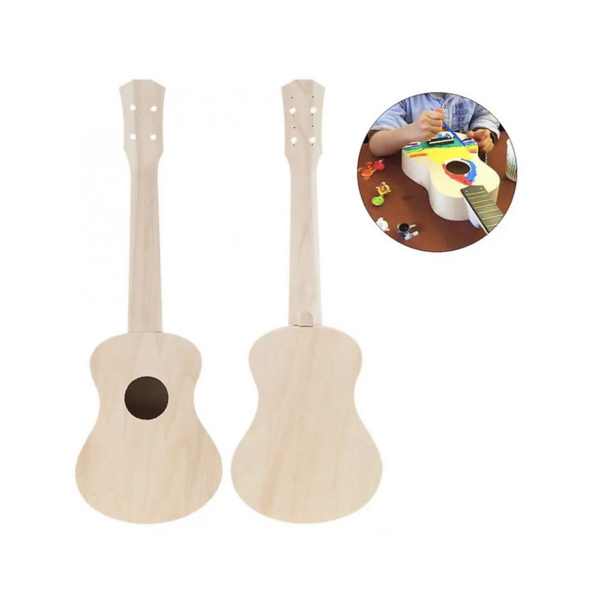Ukelele de concierto de 23 pulgadas para pintarte tú mismo.