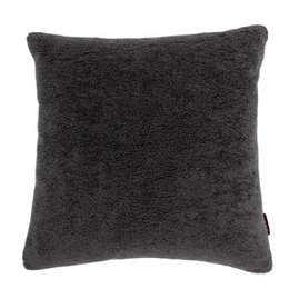  Gray square cushion with a soft, plush texture.