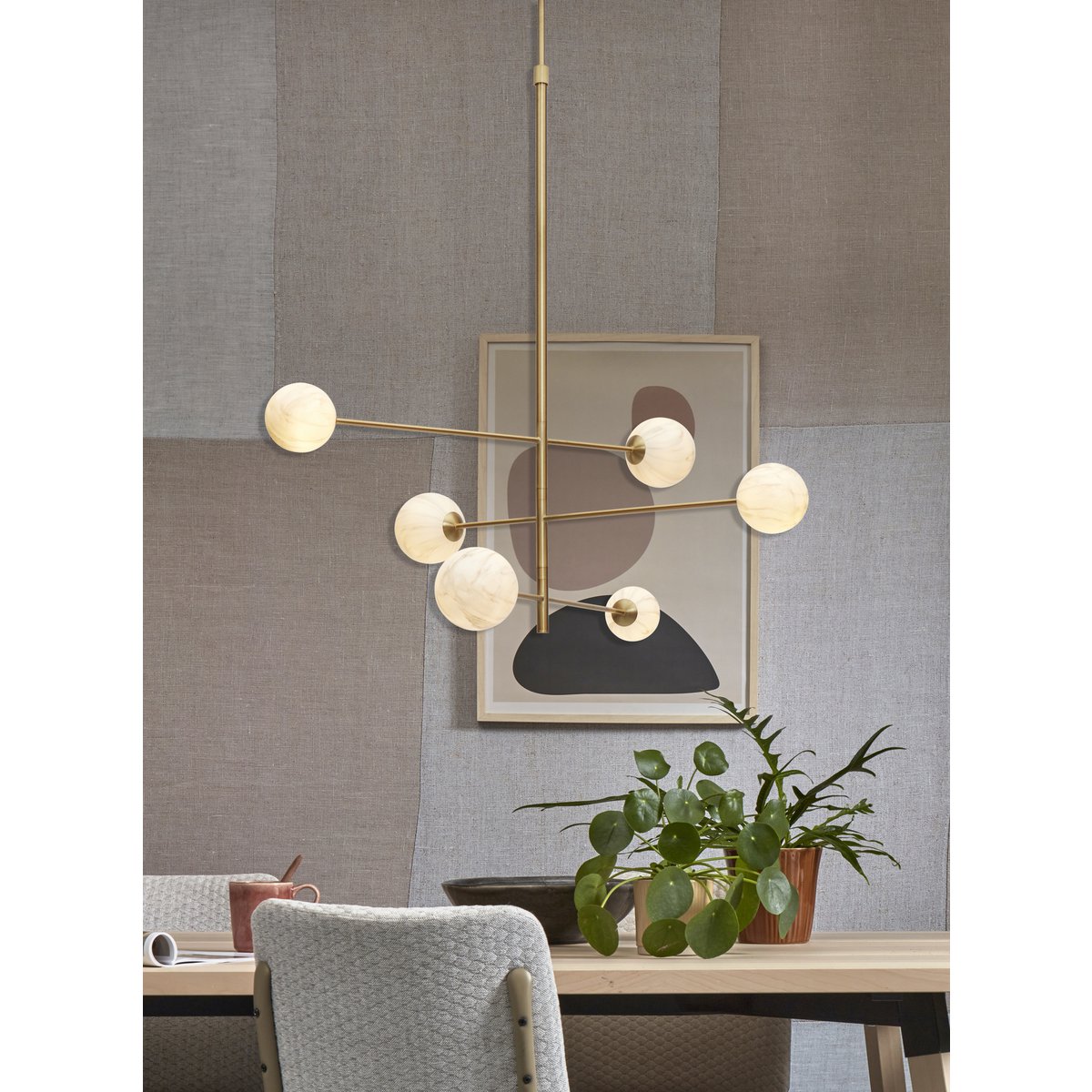 Hanglamp Carrara 3-arm, goud