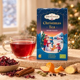 Tisane Bio Spéciale Noël - Chirstmas Tea - Winter punch - Hibiscus, pommes, cannelle, gingembre, clous de girofle, extrait d'orange