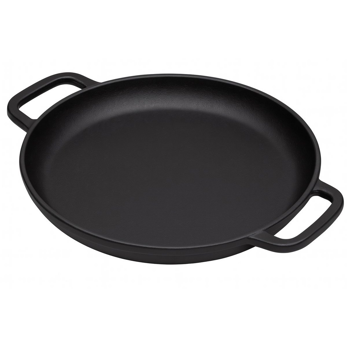 Partita para servir de hierro fundido Ø 34 x 4 cm - Pan de parrilla hierro fundido para cada barbacoa - negro